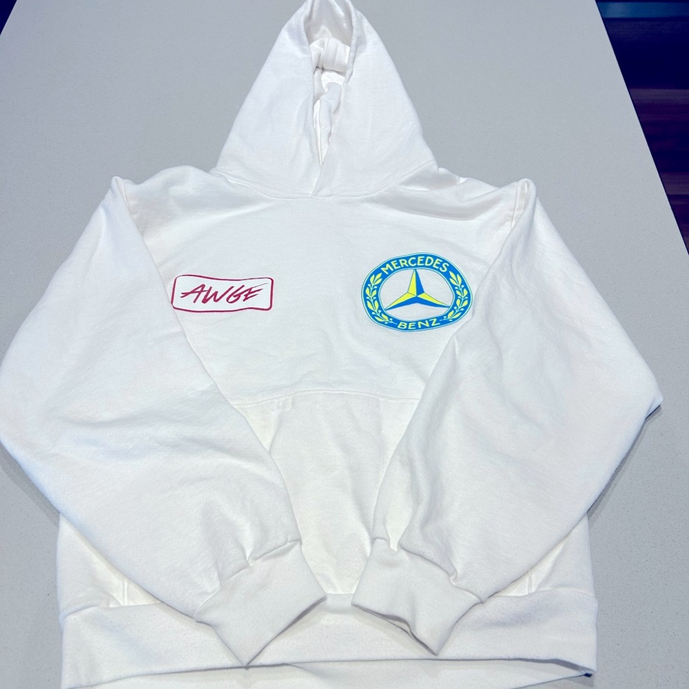 AWGE MERCEDES BENZ HOODIE, Size Small, White